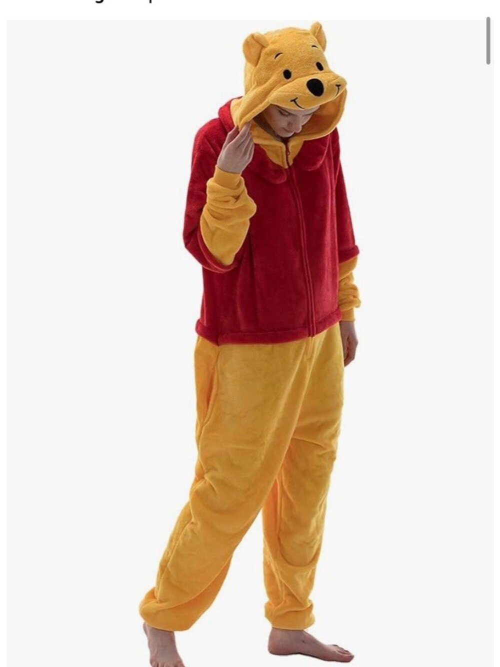 Winnie The Pooh Costume One Piece Pajama Coverall NEW w/Tags LARGE Unisex Adult